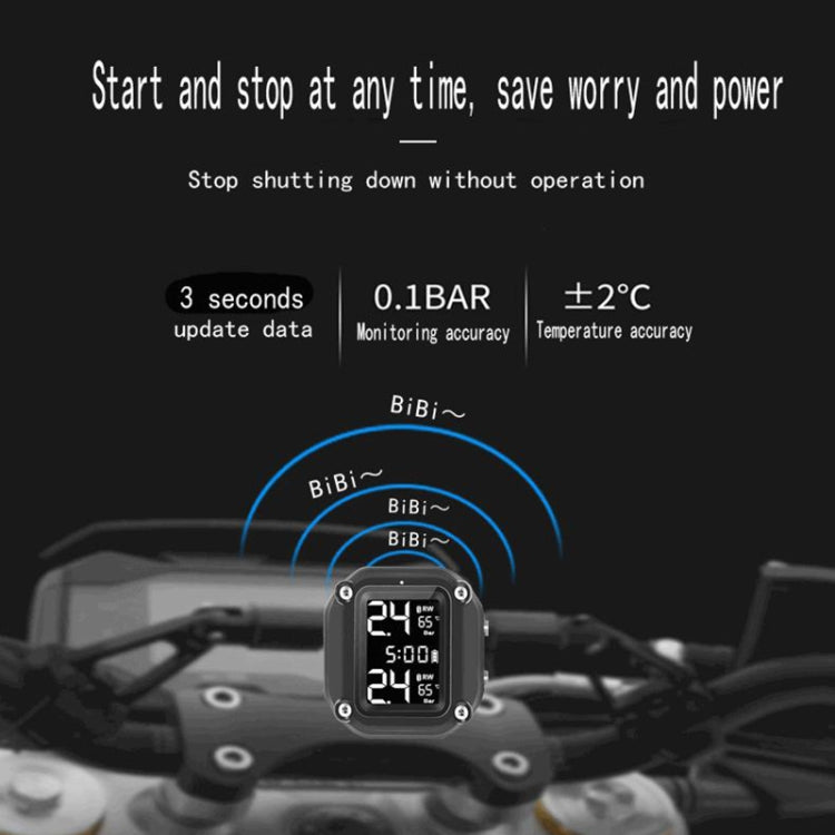 M4 Motorcycles Tire Pressure Monitor with Holder (Black)
