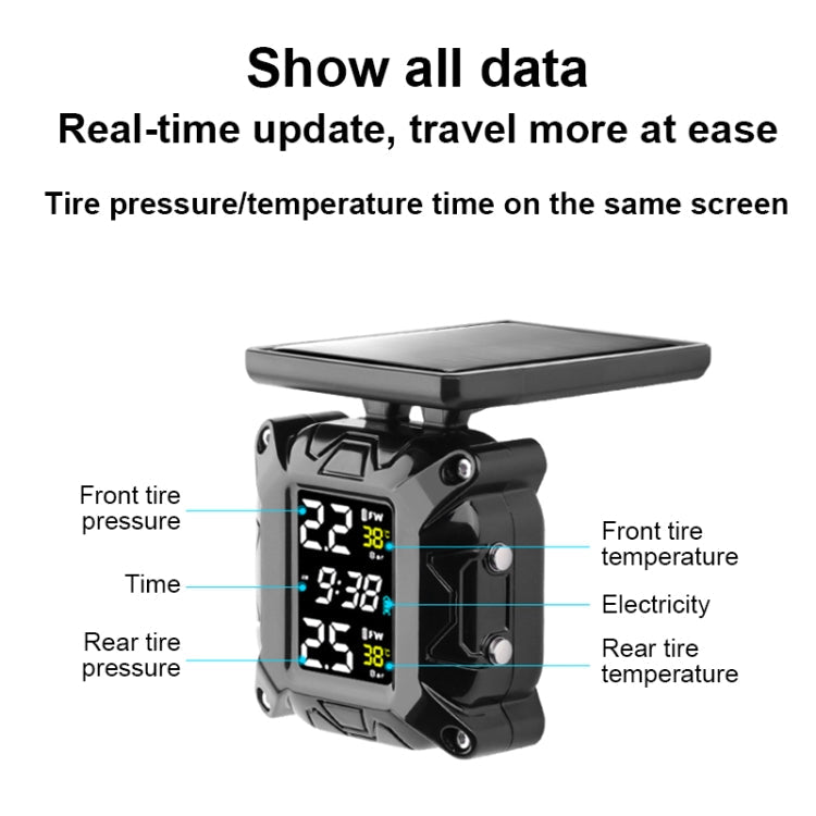 M4 Anti-vibration Motorcycles Tire Pressure Monitor with Anti-theft Screw Holder