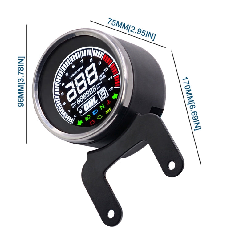 Universal Motorcycle Modified Multi-functional LED Digital Meter Indicator Light Tachometer Odometer Speedometer Oil Meter