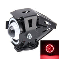 U7 10W 1000LM LED Life Waterproof Headlamp Light with Angel Eyes Light for Motorcycle / SUV, DC 12V(Red Light)