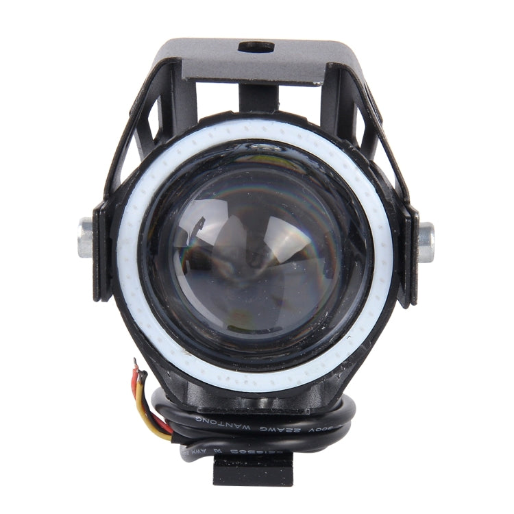 U7 10W 1000LM LED Life Waterproof Headlamp Light with Angel Eyes Light for Motorcycle / SUV, DC 12V(Blue Light)