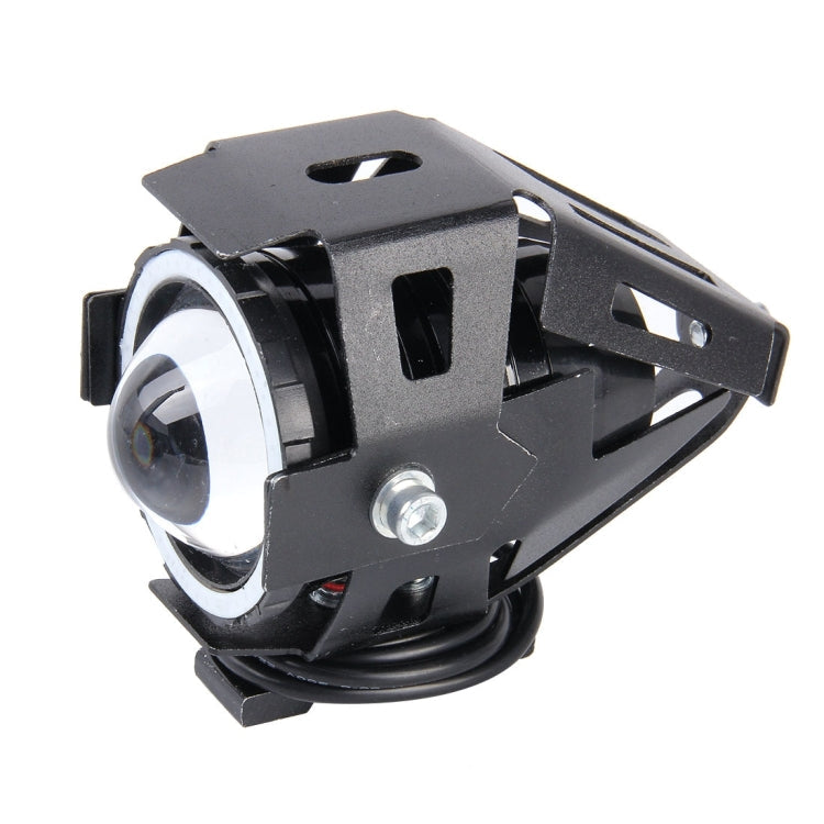 U7 10W 1000LM LED Life Waterproof Headlamp Light with Angel Eyes Light for Motorcycle / SUV, DC 12V(Red Light)