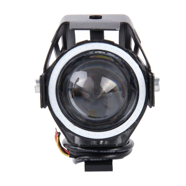 U7 10W 1000LM LED Life Waterproof Headlamp Light with Angel Eyes Light for Motorcycle / SUV, DC 12V(Red Light)