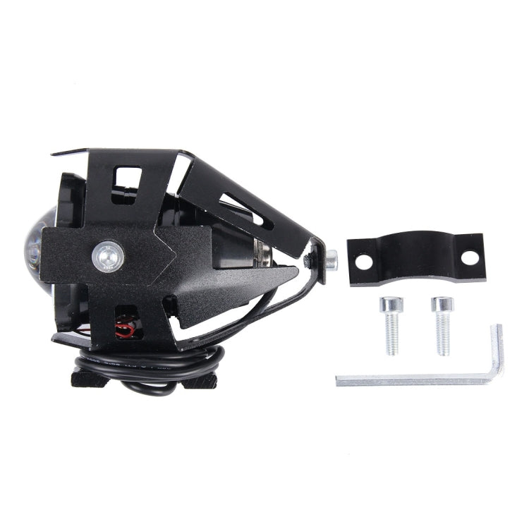 U7 10W 1000LM LED Life Waterproof Headlamp Light with Angel Eyes Light for Motorcycle / SUV, DC 12V(Red Light)