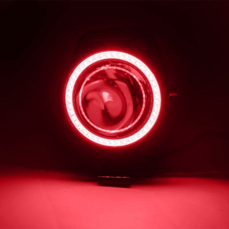 U7 10W 1000LM LED Life Waterproof Headlamp Light with Angel Eyes Light for Motorcycle / SUV, DC 12V(Red Light)