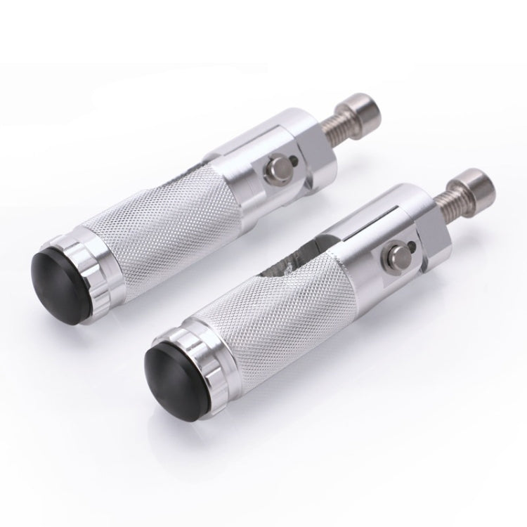 Speedpark 1 Pair Universal Folding Footrests Footpegs Foot Rests Pegs Rear Pedals Set 8mm Install Bolts (Silver)