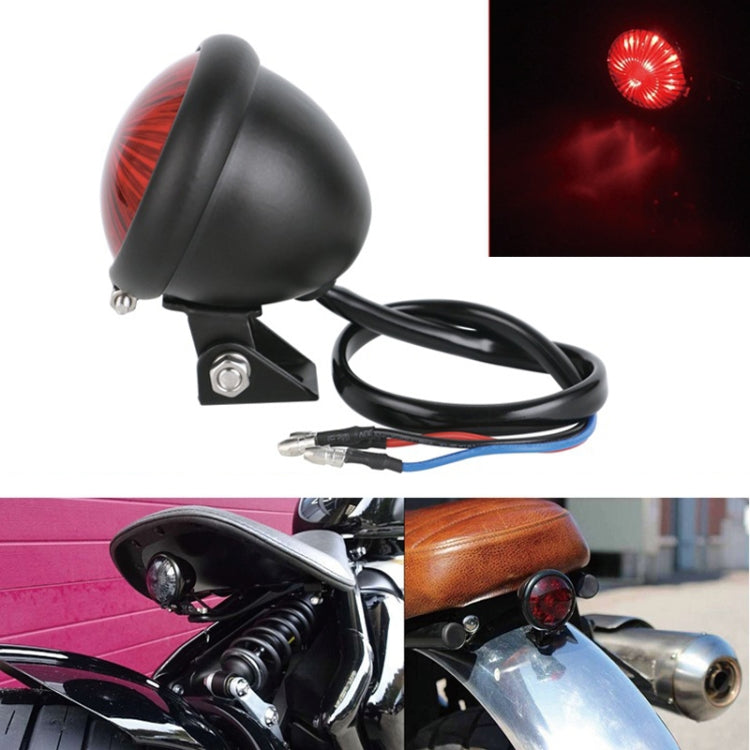 Speedpark 12V Motorcycle Modified Tail Light Brake Light for Harley(Silver+Red)