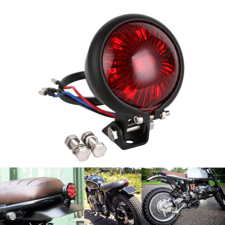Speedpark 12V Motorcycle Modified Tail Light Brake Light for Harley(Silver+Red)