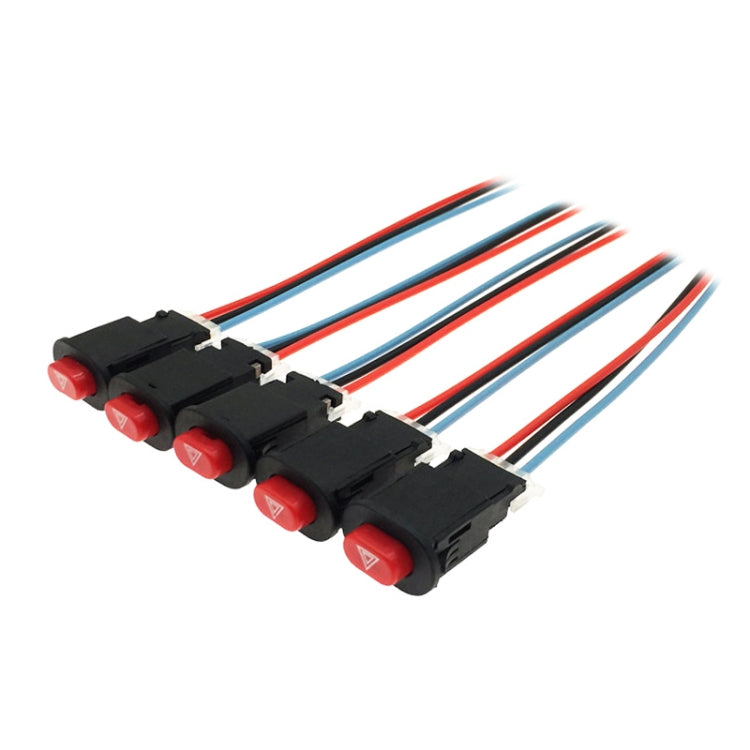 5 PCS Motorcycle sScooter Modified Double Flashing Warning Light Switch