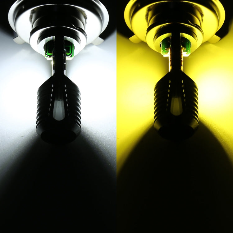 PX15D DC12V / 7.4W Motorcycle LED Headlight with 24LEDs SMD-3030 Lamp Beads (Yellow + White)
