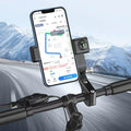 Motorcycle Spherical Compass Phone Holder, Handlebar without Light (Black)