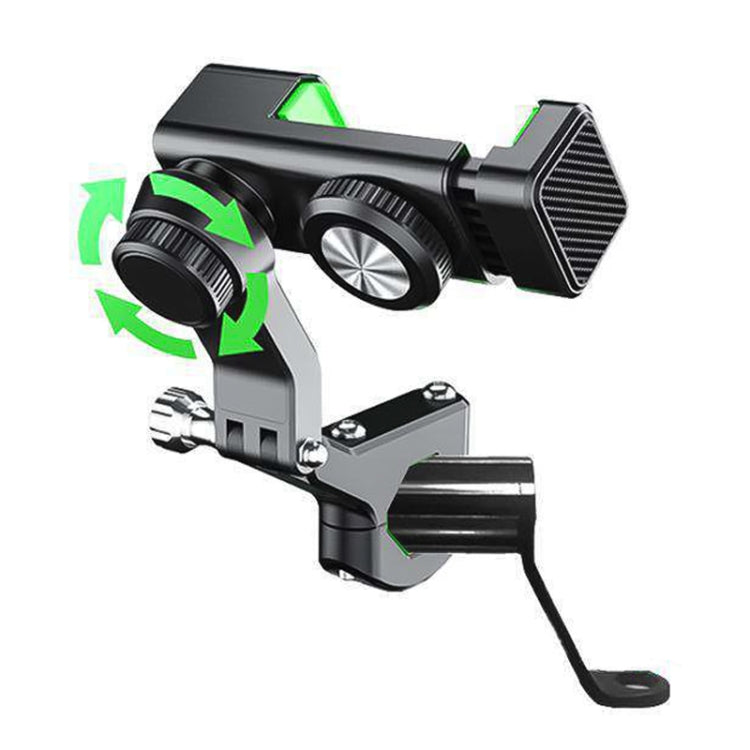Motorcycle Spherical Compass Phone Holder, Rearview Mirror without Light (Black)