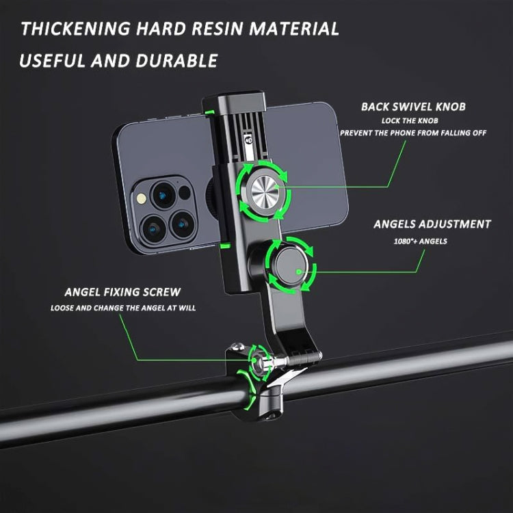 Motorcycle Spherical Compass Phone Holder, Rearview Mirror without Light (Green)