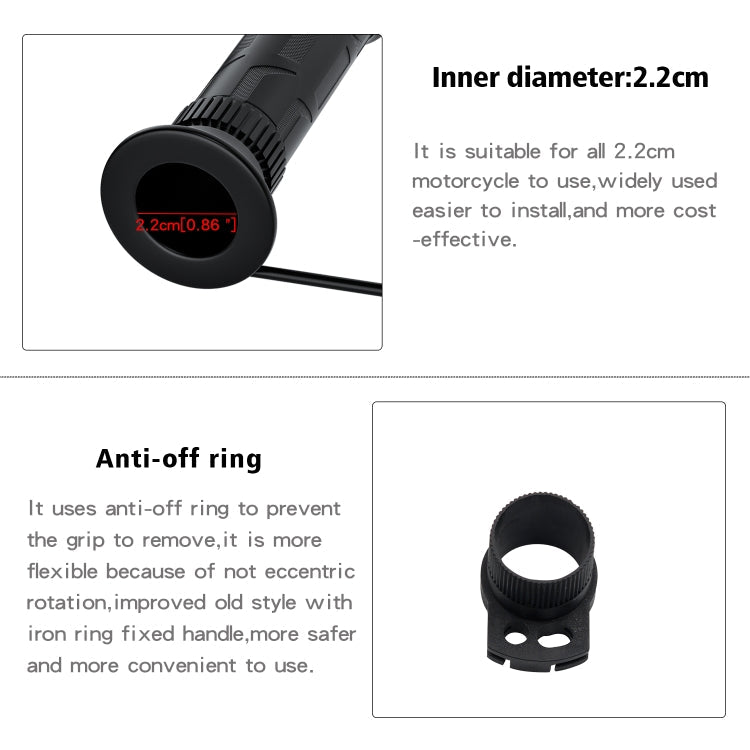 WUPP CS-990A1 Motorcycle Modified Intelligent Electric Heating Hand Cover Heated Grip Handlebar with Five Gear Temperature Control & Five Colors Indicator (Black)
