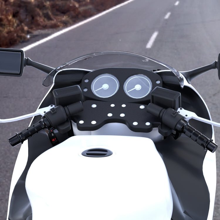 CS-503A1 Motorcycle Modified Electric Heating Hand Cover Heated Grip Handlebar with Digital Voltmeter(Red)