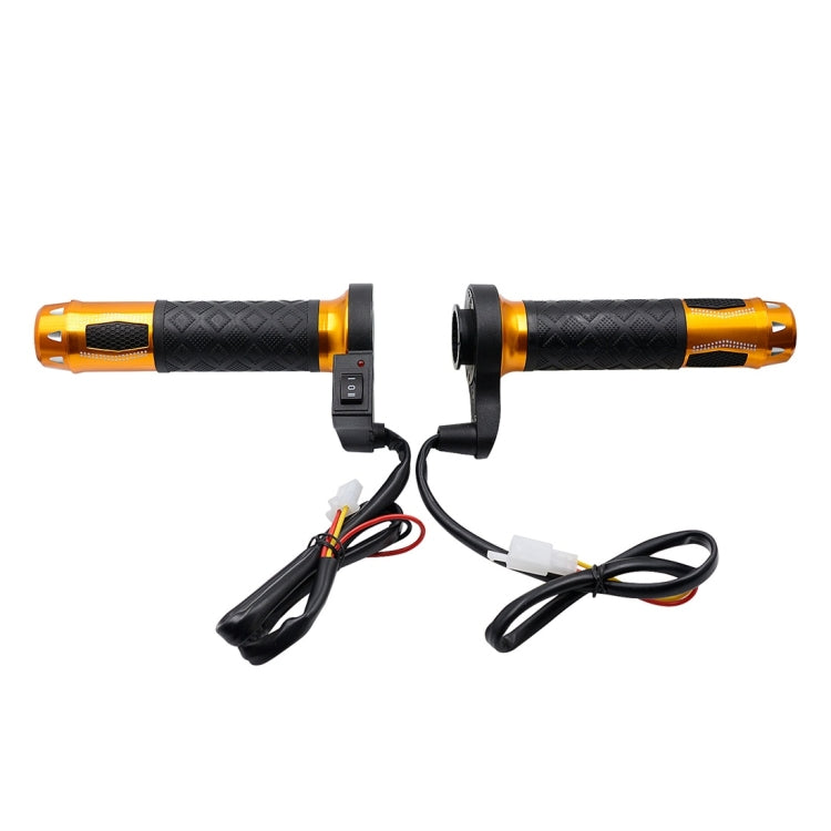 CS-764A3 12V Motorcycle Scooter Aluminum Alloy Electric Hand Grip Cover Heated Grip Handlebar(Gold)