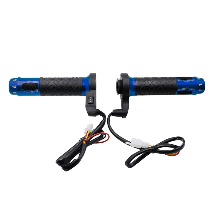 CS-764A2 12V Motorcycle Scooter Aluminum Alloy Electric Hand Grip Cover Heated Grip Handlebar(Blue)