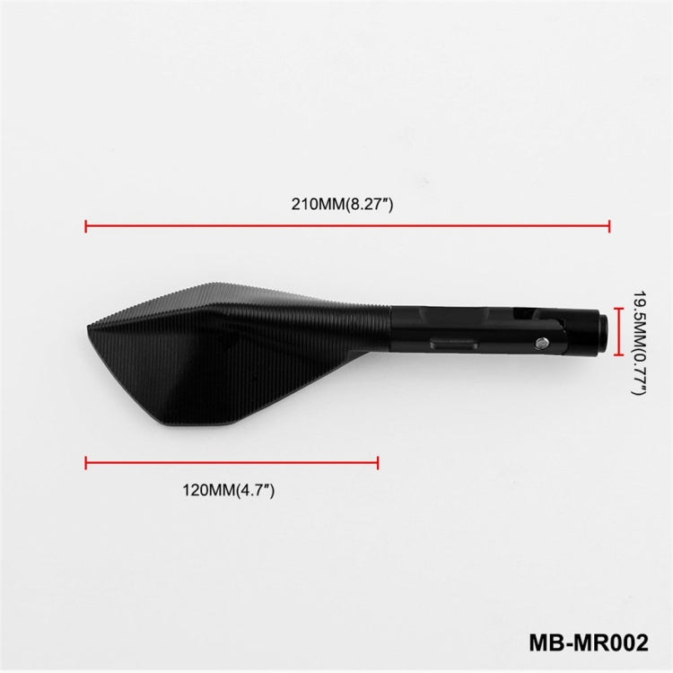 Modified Motorcycle Aluminium Alloy Rhombus Reflective Light Side Rearview Mirror (Black)