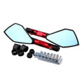 Modified Motorcycle Aluminium Alloy Rhombus Reflective Light Side Rearview Mirror (Red)