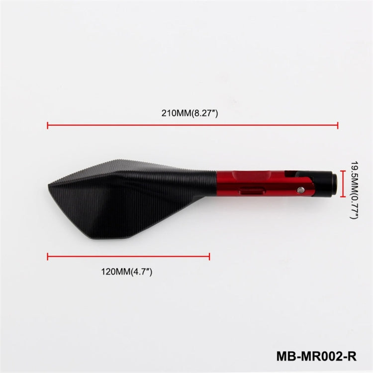 Modified Motorcycle Aluminium Alloy Rhombus Reflective Light Side Rearview Mirror (Red)