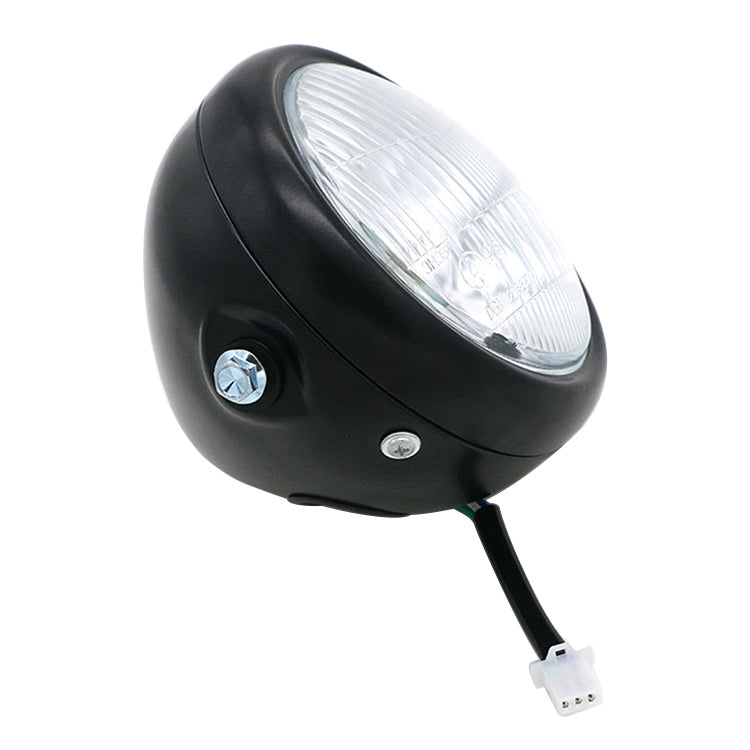 5.75 inch Motorcycle Black Shell Retro Lamp LED Headlight Modification Accessories for CG125 / GN125(White)