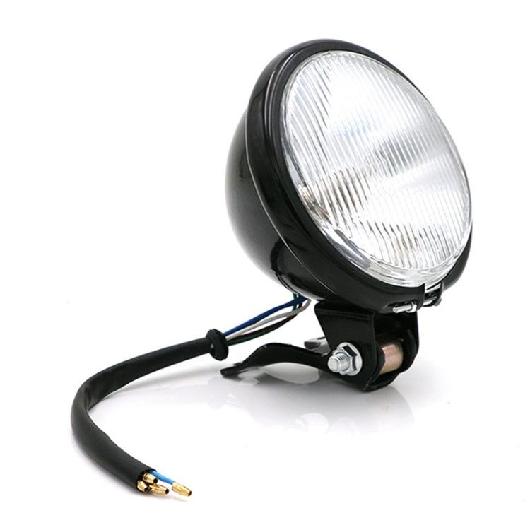 4 inch Motorcycle Black Shell Glass Retro Lamp LED Headlight Modification Accessories(White)