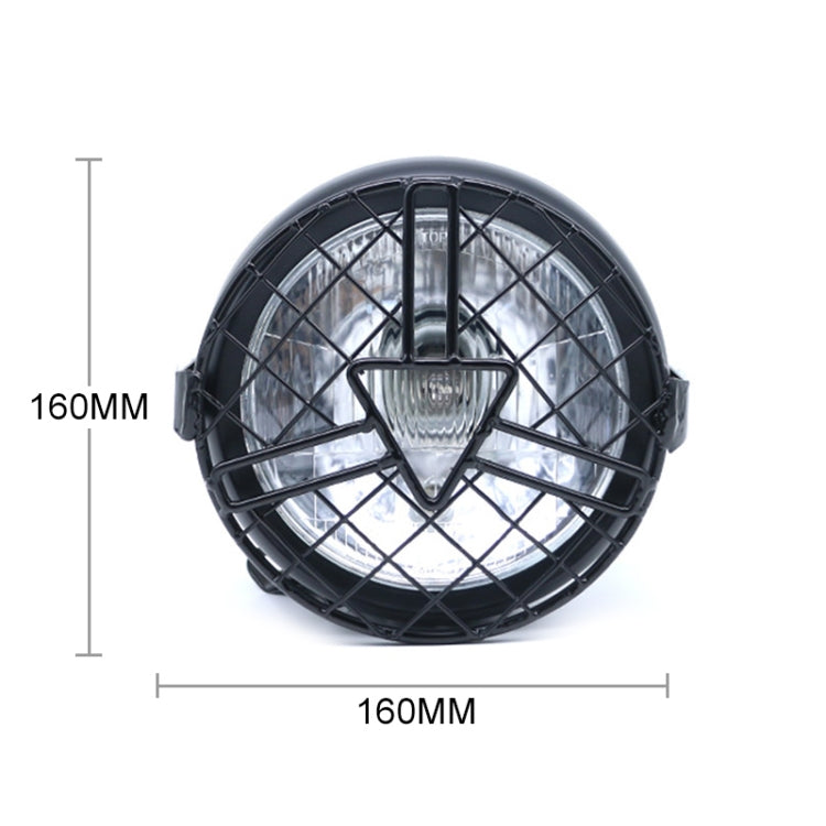 Motorcycle Arrowhead Reticular Retro Lamp LED Headlight Modification Accessories for CG125 / GN125 (White)