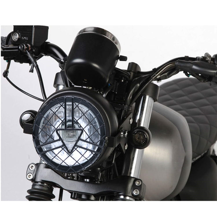 Motorcycle Arrowhead Reticular Retro Lamp LED Headlight Modification Accessories for CG125 / GN125 (Yellow)