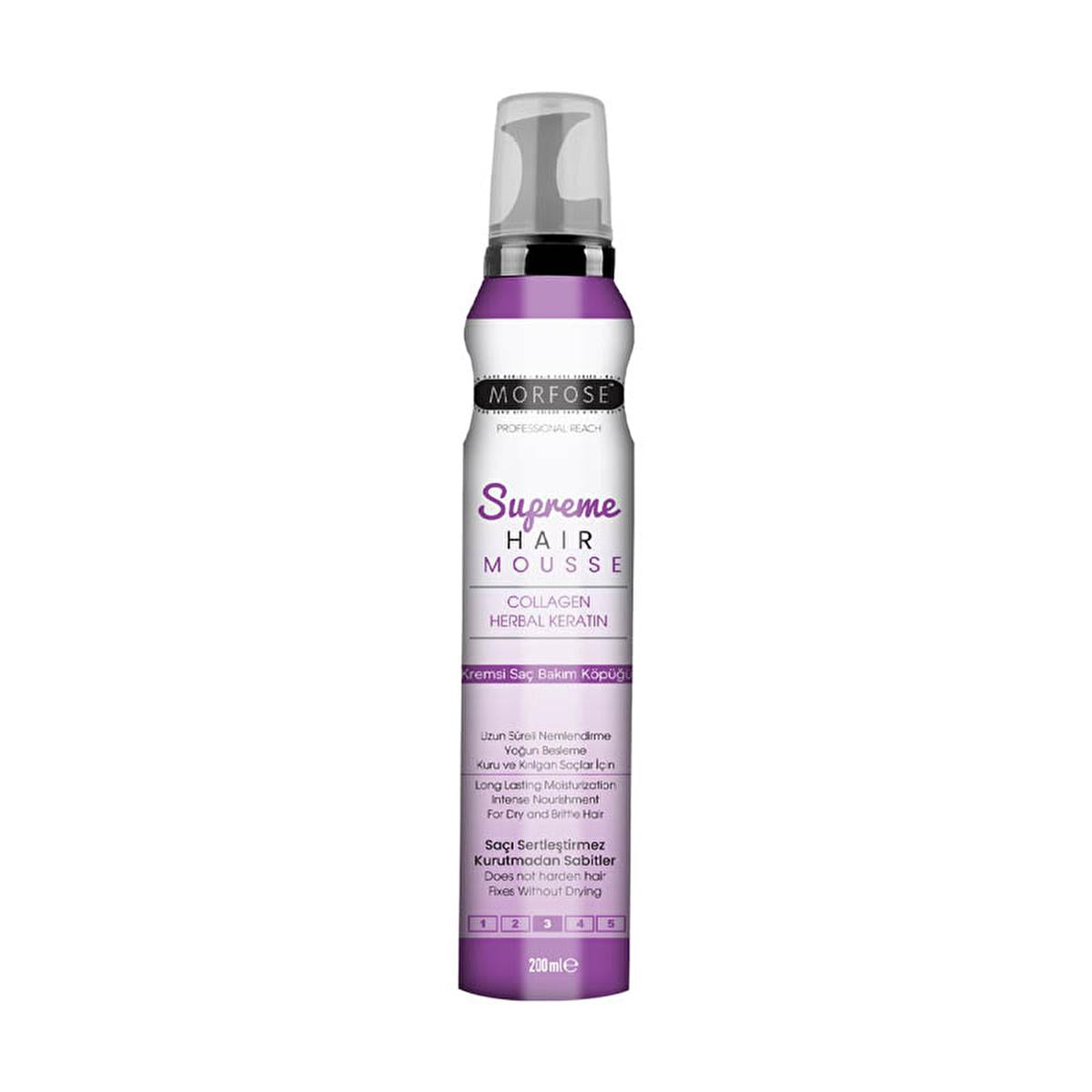 Morfose Supreme Supreme Hair Styling Mousse with Ceramide, Keratin, and Collagen - Nourishing, Strong Hold, 6.76 fl oz