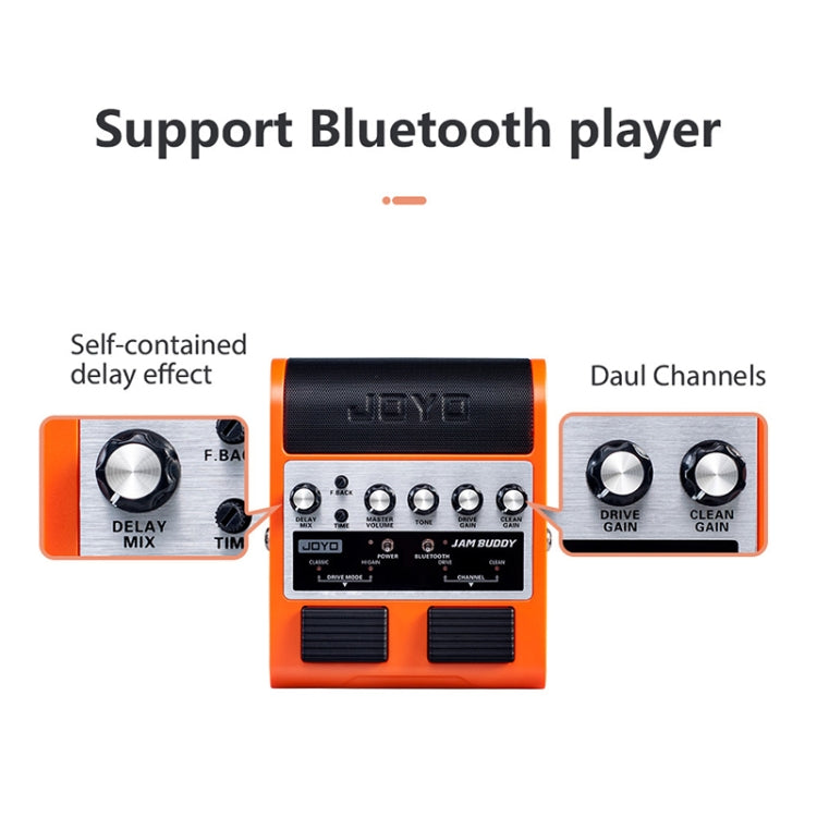 JOYO JAM BUDDY Bluetooth 4.0 Dual Channel with Effector Charging Guitar Small Speaker(Orange)