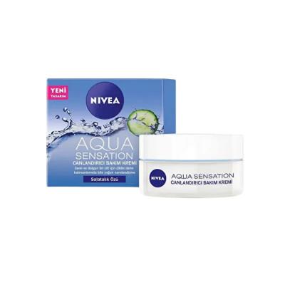 Nivea Aqua Sensation: Refreshing Facial Moisturizer with Cucumber & Hyaluronic Acid - Lightweight, Non-Greasy Daily Face Hydration, 1.69 fl oz