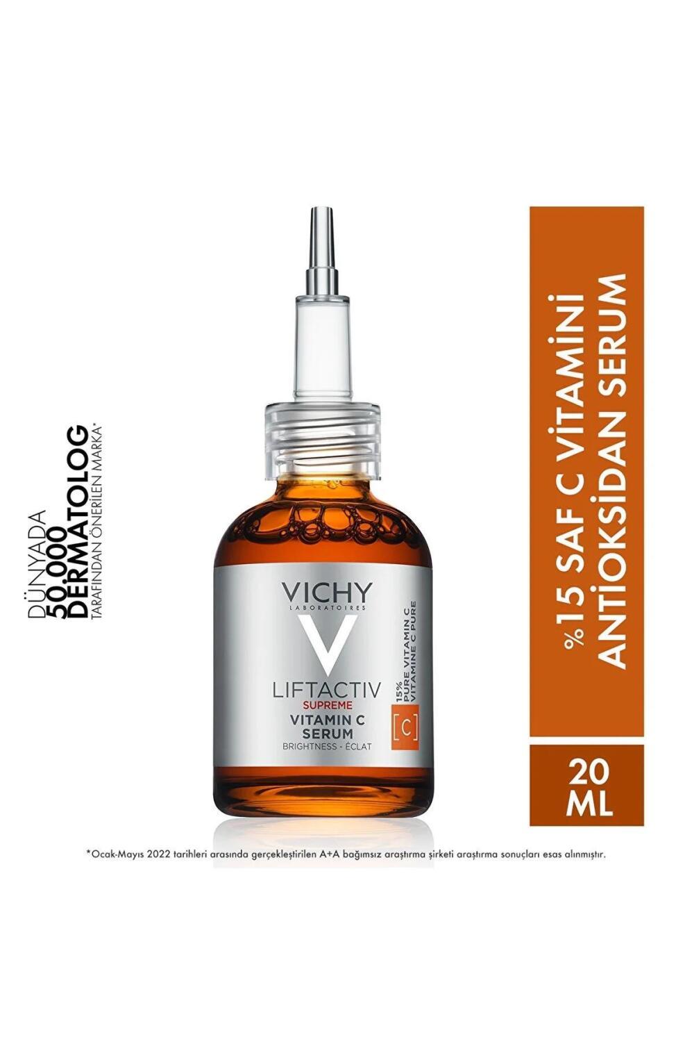 Vichy Liftactive Supreme Anti-Aging Serum with 15% Pure Vitamin C - Brightening & Antioxidant Skincare for Radiant Complexion