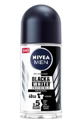 Nivea Men Invisible Black Roll-On Deodorant: Anti-Stain, Long Lasting Odor Protection, Clean & Dry Feel for Sensitive Skin - 1.69 fl oz