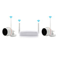 Indoor 4CH HD 1080P Security Wireless IP IR Camera Wifi Kit, Support Night Vision / PIR Detection / Two-Way Audio & Micro SD Card (128GB Max, IR Distance: 9m(White)
