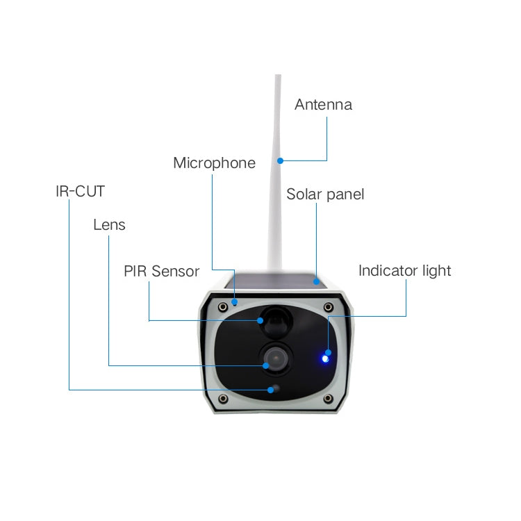 YS-Y4 1080P HD Solar Wifi Battery Camera, Support Motion Detection & Infrared Night Vision & SD Card(Max 32GB)