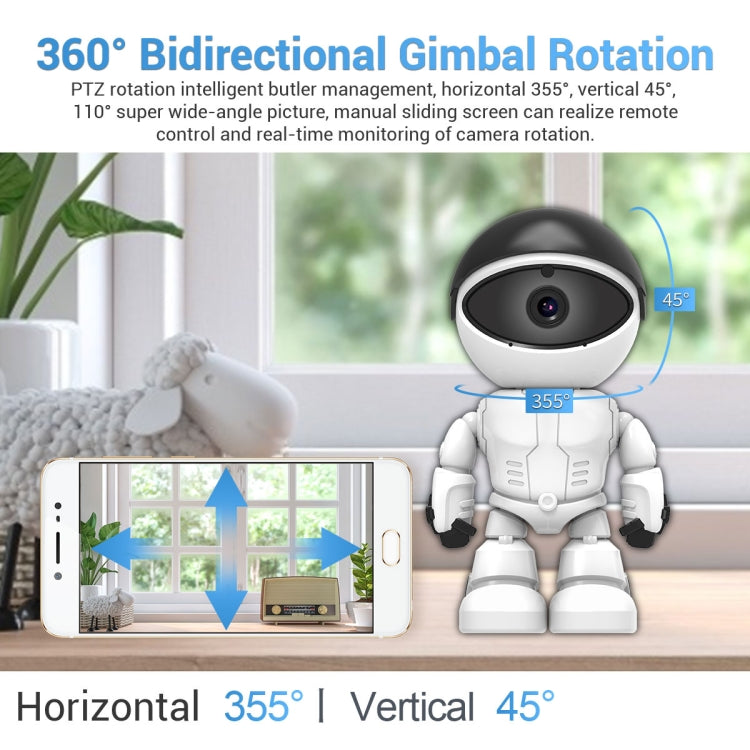 ESCAM PT205 HD 1080P Robot WiFi IP Camera, Support Motion Detection / Night Vision, IR Distance: 10m, US Plug