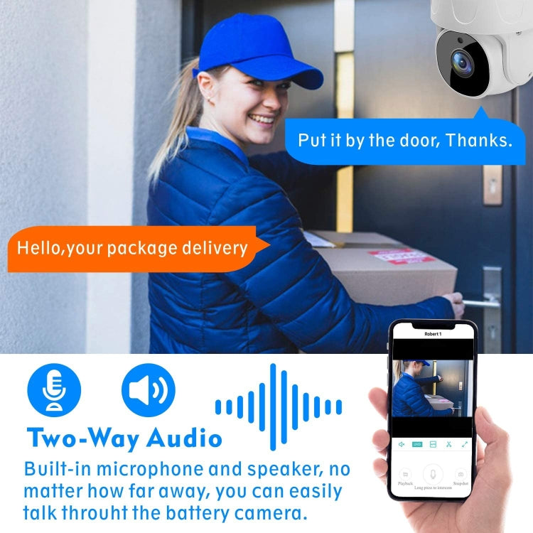 Tuya QX45 1080P Full HD IP65 Waterproof 2.4G Wireless IP Camera, Support Motion Detection & Two-way Audio & Night Vision & TF Card, UK Plug