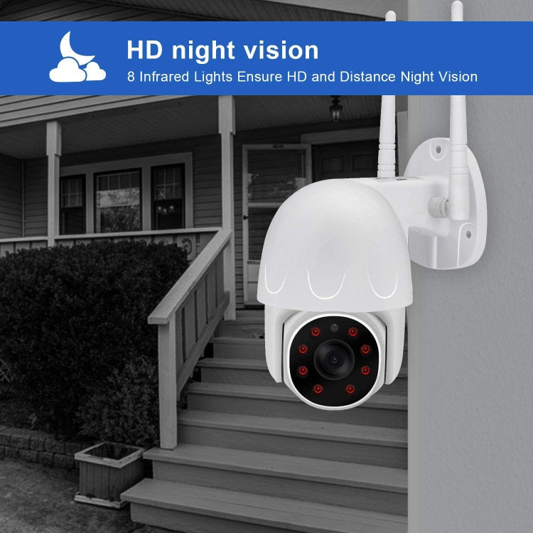 Tuya QX45 1080P Full HD IP65 Waterproof 2.4G Wireless IP Camera, Support Amazon Alexa & Google Home & Motion Detection & Two-way Audio & Night Vision & TF Card, UK Plug