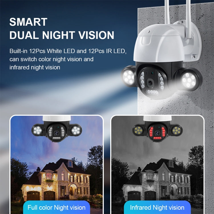 QX55 3.0 Million Pixels IP65 Waterproof 2.4G Wireless IP Camera, Support Motion Detection & Two-way Audio & Night Vision & TF Card, UK Plug