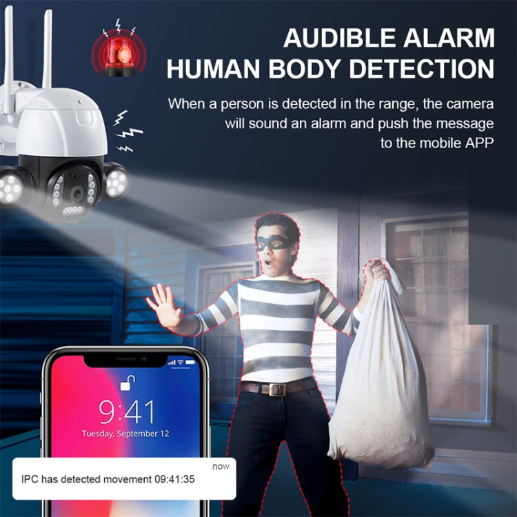 QX55 3.0 Million Pixels IP65 Waterproof 2.4G Wireless IP Camera, Support Motion Detection & Two-way Audio & Night Vision & TF Card, UK Plug