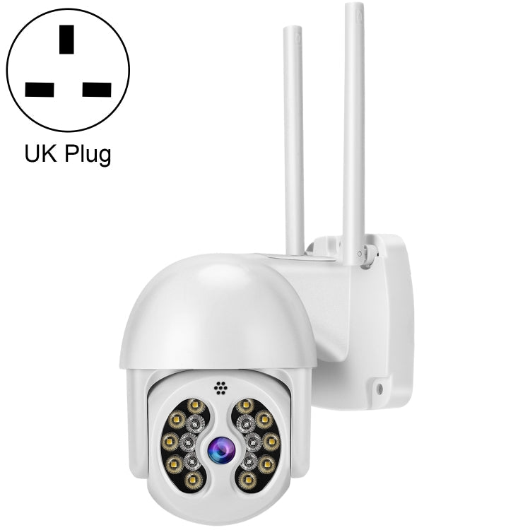Tuya QX56 3.0 Million Pixels IP66 Waterproof 2.4G Wireless IP Camera, Support Amazon Alexa & Google Home & Motion Detection & Two-way Audio & Full Color Night Vision & TF Card, UK Plug