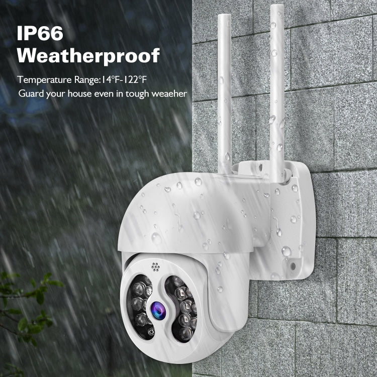 Tuya QX56 3.0 Million Pixels IP66 Waterproof 2.4G Wireless IP Camera, Support Amazon Alexa & Google Home & Motion Detection & Two-way Audio & Full Color Night Vision & TF Card, UK Plug