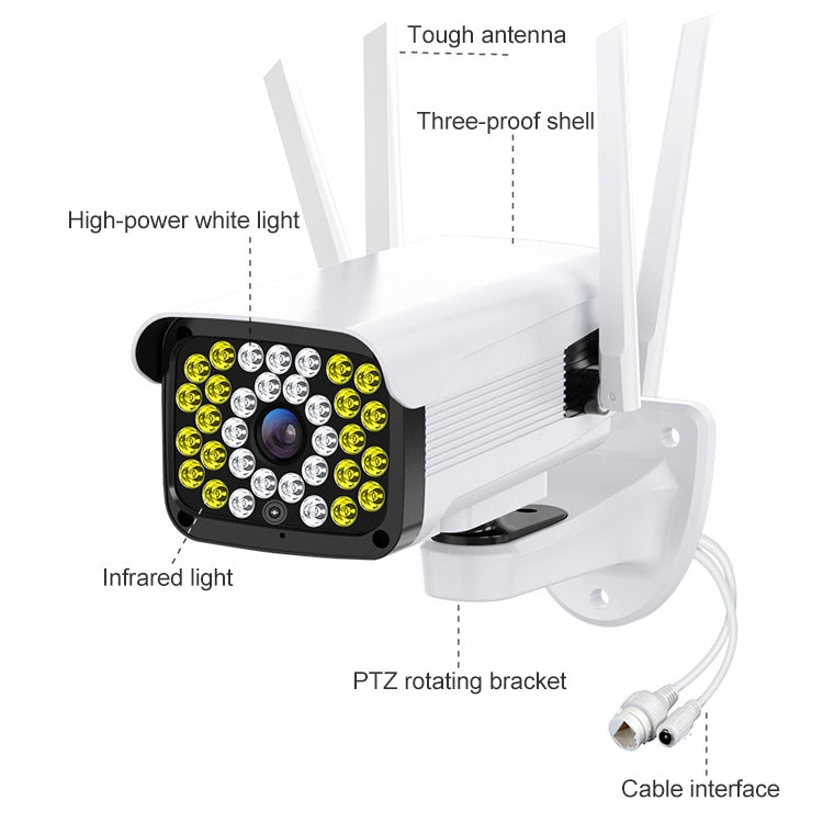 Difang DF-36Q Outdoor HD Surveillance IP Camera, Support Voice Intercom & Night Vision & Human Figure Detection & TF Card, WiFi + HD Fixed Version, UK Plug