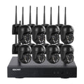 ESCAM WNK618 3.0 Million Pixels 8-channel Wireless Dome Camera HD NVR Security System, Support Motion Detection & Two-way Audio & Full-color Night Vision & TF Card, UK Plug