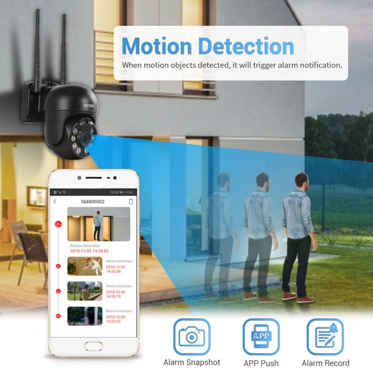 ESCAM WNK618 3.0 Million Pixels 8-channel Wireless Dome Camera HD NVR Security System, Support Motion Detection & Two-way Audio & Full-color Night Vision & TF Card, US Plug