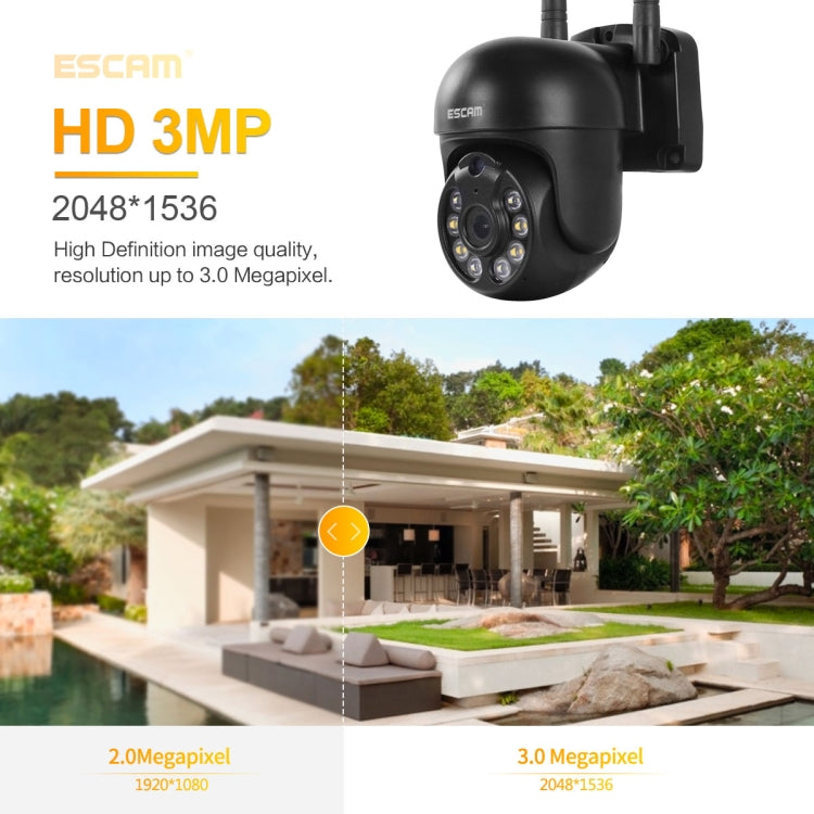 ESCAM WNK610 3.0 Million Pixels Wireless Dome IP Camera, Support Motion Detection & Two-way Audio & Full-color Night Vision & TF Card, UK Plug