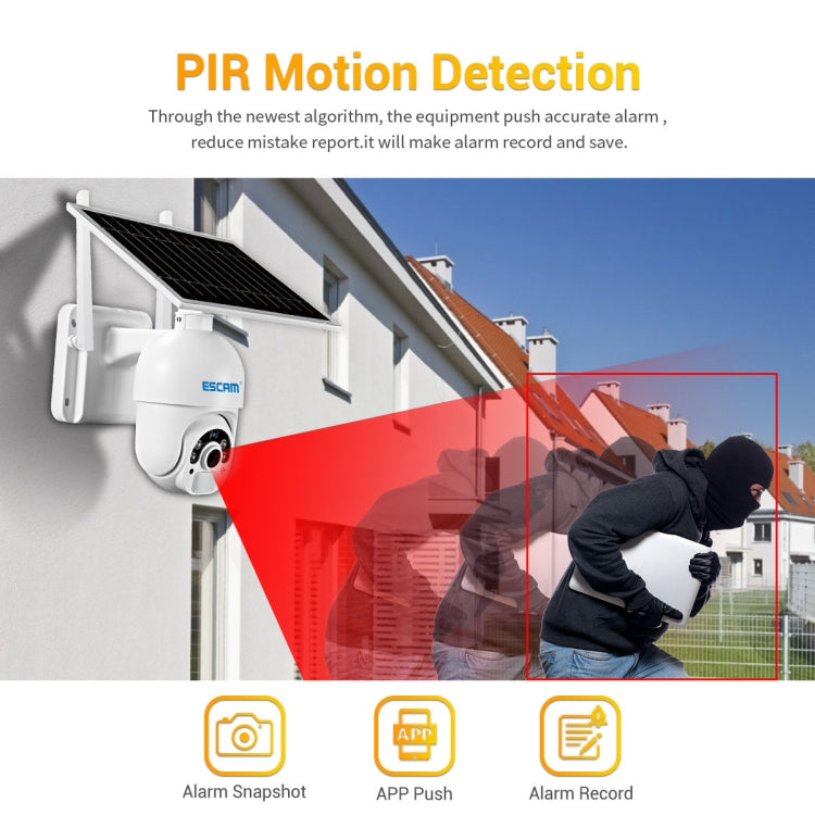 ESCAM QF450 HD 1080P 4G AU Version Solar Powered IP Camera with 64G Memory, Support Two-way Audio & PIR Motion Detection & Night Vision & TF Card