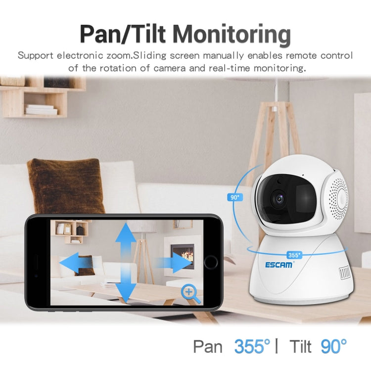 ESCAM PT201 HD 1080P Dual-band WiFi IP Camera, Support Night Vision / Motion Detection / Auto Tracking / TF Card / Two-way Audio, UK Plug