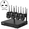 ESCAM WNK614 HD 3.0 Million Pixels 8-channel Wireless + 4IPC Wireless NVR Security System, UK Plug