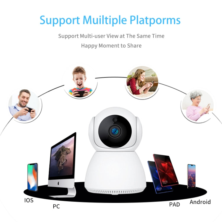 YT24 V380 1.0MP Pan-tilt IP Camera WiFi Smart Security Camera, Support TF Card / Two-way Audio / Motion Detection / Night Vision(UK Plug)